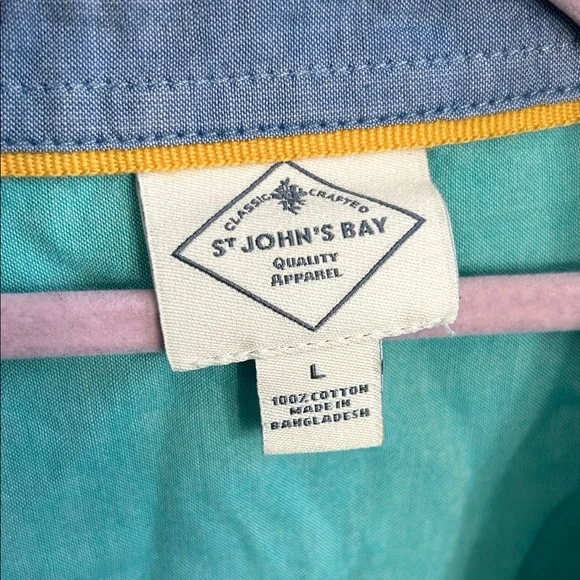 St. John's Bay Aqua Casual Button-Down Shirt - Picture 2 of 3